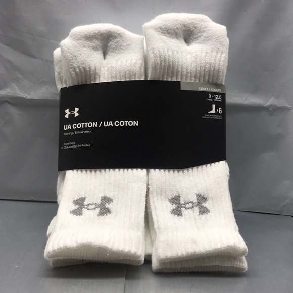 BNWT Adult Under Armor Cotton socks ok if 6 pack White - Picture 2 of 7